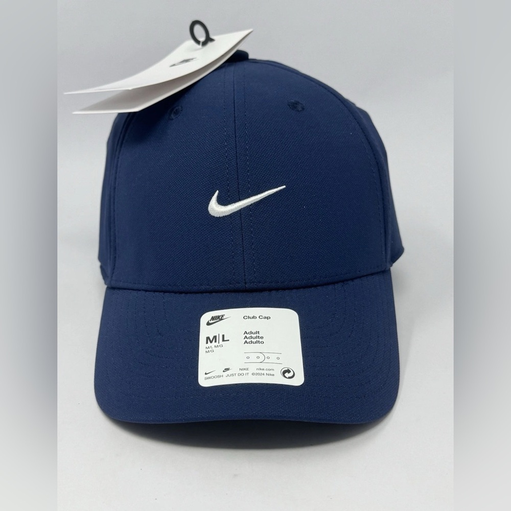 Nike Dri-Fit Rise Club Swoosh Golf Cap Hat FV5563-410 Navy Unisex Adult S M L XL